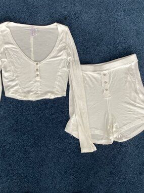 Out From Under Pajama Set - Long-sleeved Top (Small) and Shorts (Large)